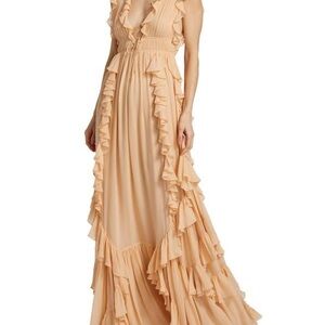 Ulla Johnson Peony (peach) Ruffle Maxi Dress